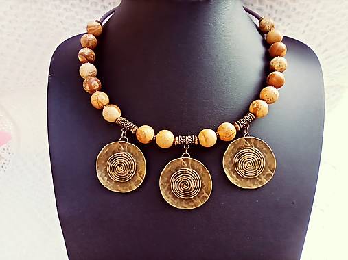 Náhrdelníky - Náhrdelník luxusný - Picture Jasper - 17202764_