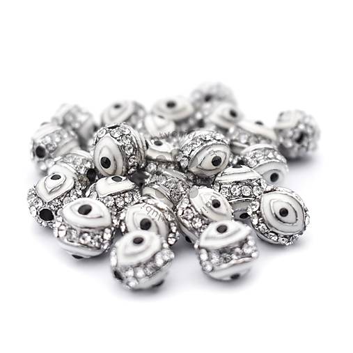 Korálky - (2199) Kovová korálka, evil eye, 8 mm - 1 ks - 17201016_