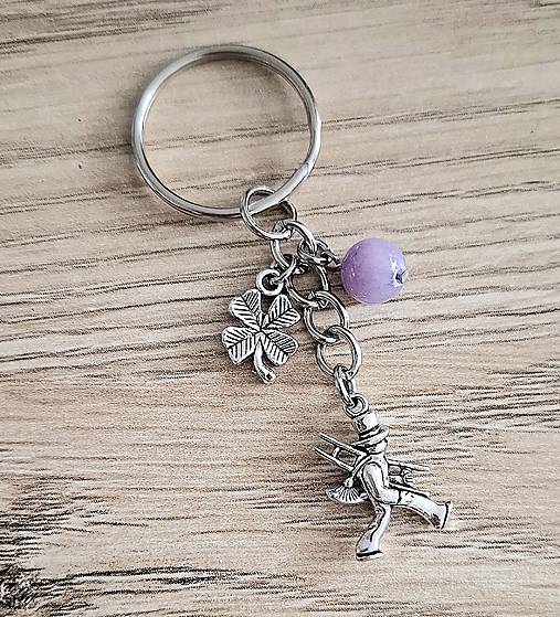 Kľúčenky - S kominárom, štvorlístkom a minerálom (jadeit) - 17201391_