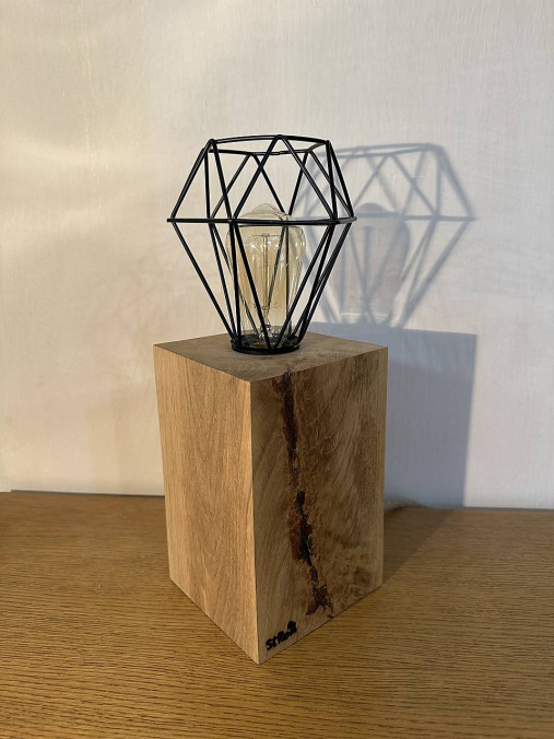 Svietidlá - Stolná Lampa Lignora (Stredné diamantové tienidlo - Čierna) - 17203421_