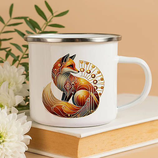 Nádoby - LÍŠKA smaltovaný hrnček - 17204751_