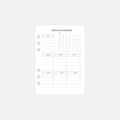 Týždenný planner upratovania