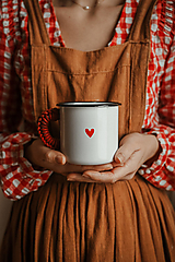 Nádoby - Smaltovaný hrnček - Srdce (bez koženého uška) - 17204252_