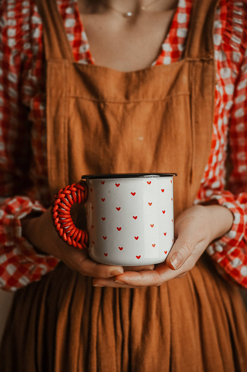 Smaltovaný hrnček - Srdečný