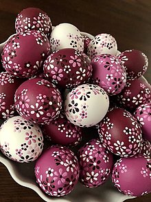 Dekorácie - Slepičí kraslice - magenta - 17208429_