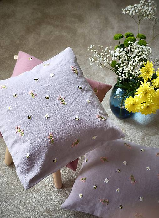Úžitkový textil - Lúka - poťah na vankúš 100% ľan - 17207737_