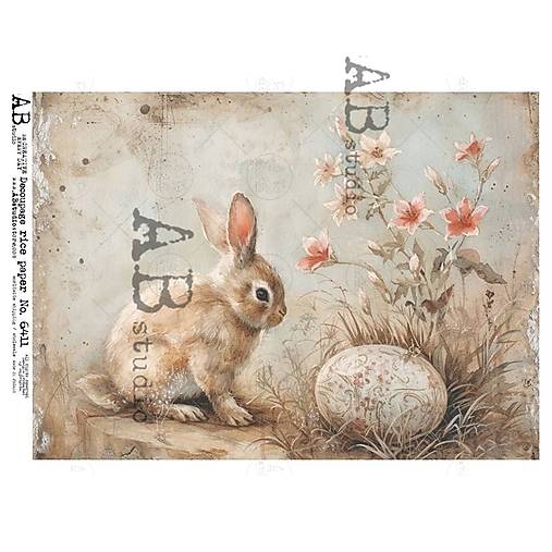 Papier - Ryžový papier 6411 AB/ A4 - 17210502_