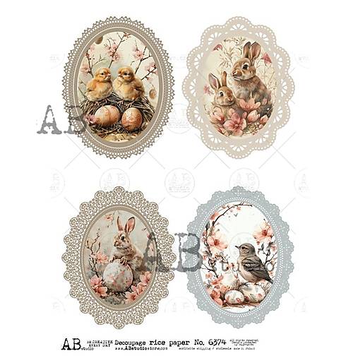 Papier - Ryžový papier 6374 AB/ A4 - 17210513_