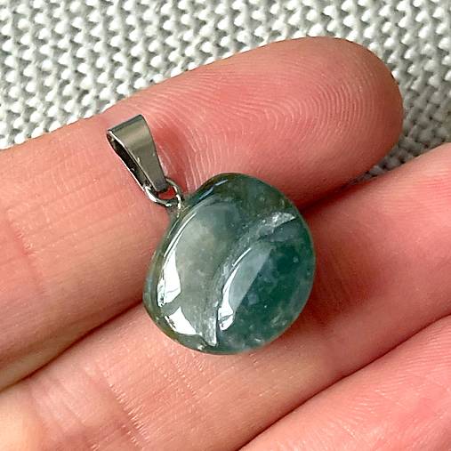 Moss Agate Pendant / Prívesok s machovým achátom E063