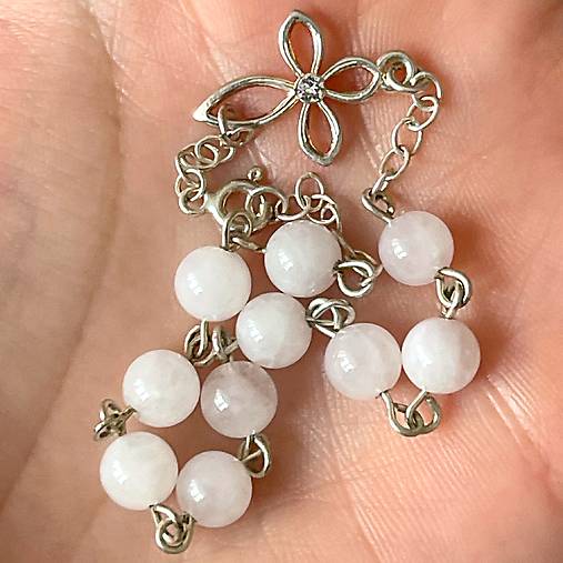 Rosary AG925 Rose Quartz Bracelet / Strieborný ruženec na ruku alebo do auta s ruženínom Ag925 E063