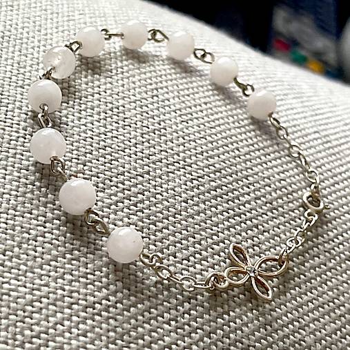 Rosary AG925 Rose Quartz Bracelet / Strieborný ruženec na ruku alebo do auta s ruženínom Ag925 E063