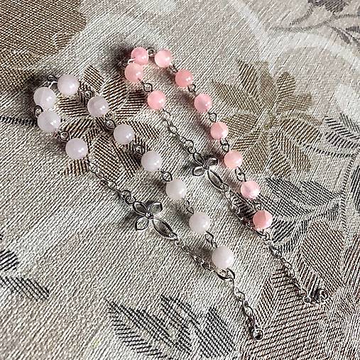 Rosary AG925 Rose Quartz Bracelet / Strieborný ruženec na ruku alebo do auta s ruženínom Ag925 E063