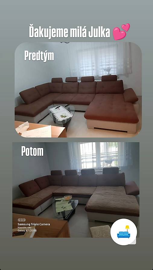Úžitkový textil - VLNIENKA prehoz na gauč v tvare U VELVET acryl Capucino na mieru - 17213733_