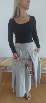 Sukne - Ľanová sukňa Carla 2 - 17215796_