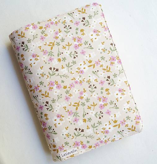 Papiernictvo - Obal na knihu nastaviteľný - Ružové kvety (bavlna) - 17215027_