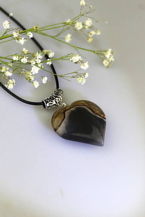 Náhrdelníky - jaspis veľké srdce prívesok AKCIA! - 17219939_