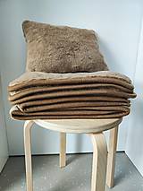 Úžitkový textil - VLNIENKA prehoz na rohovú lavicu a kreslá VELVET acryl Cappuccino dvojitý ušijeme podľa vlastných rozmerov - 17221107_