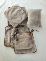 Úžitkový textil - VLNIENKA prehoz na rohovú lavicu a kreslá VELVET acryl Cappuccino dvojitý ušijeme podľa vlastných rozmerov - 17221109_