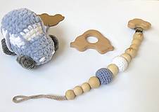  - Hračka pre bábätko- autíčko,retiazka na cumeľ,hryzátko - 17220511_