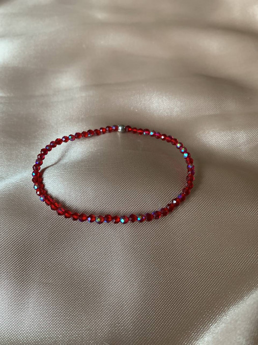 Náramky - červený náramok - 17222025_