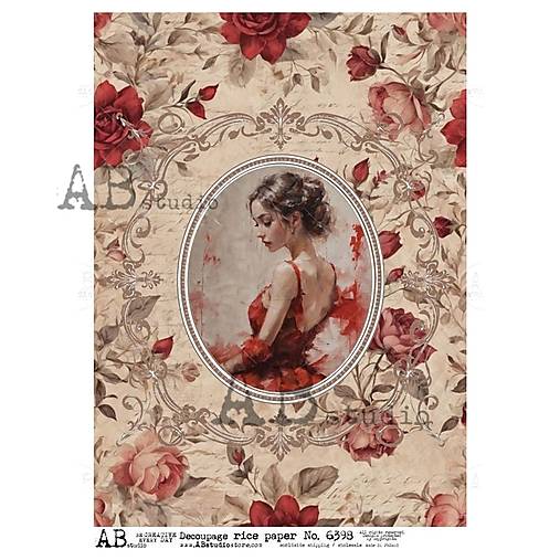 Papier - Ryžový papier 6398 AB/ A4 - 17224364_