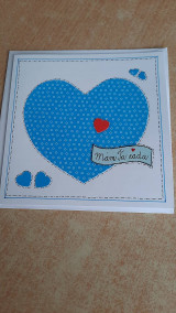 Papiernictvo - Pohľadnica modré srdce - 17224867_