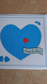 Papiernictvo - Pohľadnica modré srdce - 17224868_