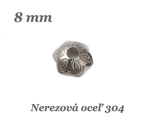 Komponenty - Kaplík kvet 8mm /M4064/ - nerez.oceľ 304 - 17225018_