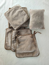 Úžitkový textil - VLNIENKA prehoz na rohovú lavicu a kreslá VELVET acryl Cappuccino dvojitý ušijeme podľa vlastných rozmerov - 17222543_