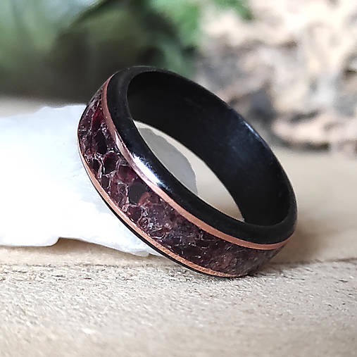 Prstene - Prsteň z obsidiánu a opálu - 17225519_