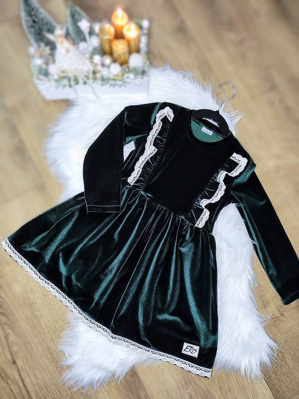 šaty PRINCESS zelený zamat