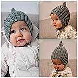 Detské čiapky - PIXIE - 100% Baby merino - 17223313_