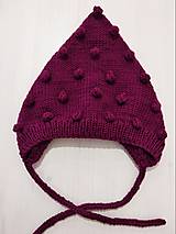 Detské čiapky - Merino čiapočka - škriatok s guličkami (6-12mesiacov (váš výber)) - 17223708_