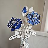 Dekorácie - Drevené kvety - Ruže (Modrá) - 17223356_