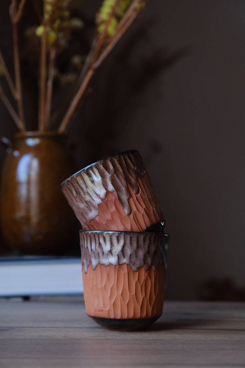 Nádoby - Woodland cup - See through  (Oranžová) - 16983925_