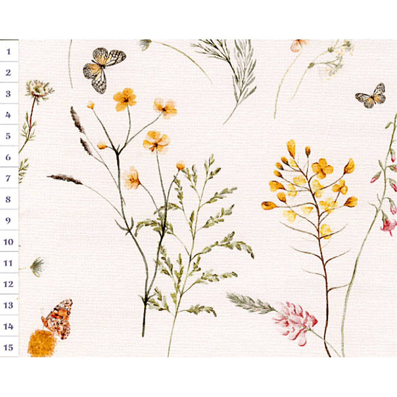 Bavlnená látka CZL Meadow with Butterflies