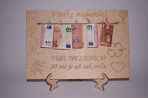 Dekorácie - Drevená tabuľka na darovanie peňazí - personalizovaná - 17224512_