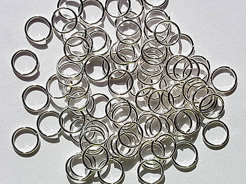 Galantéria - RK kovové krúžky 12mm balenie 25ks-strieborné - 17225710_