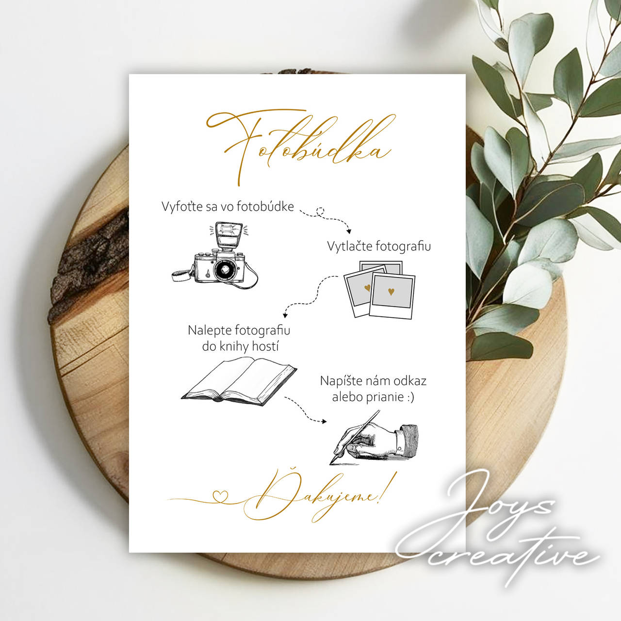 Karta/plagát s pokynmi - fotobúdka