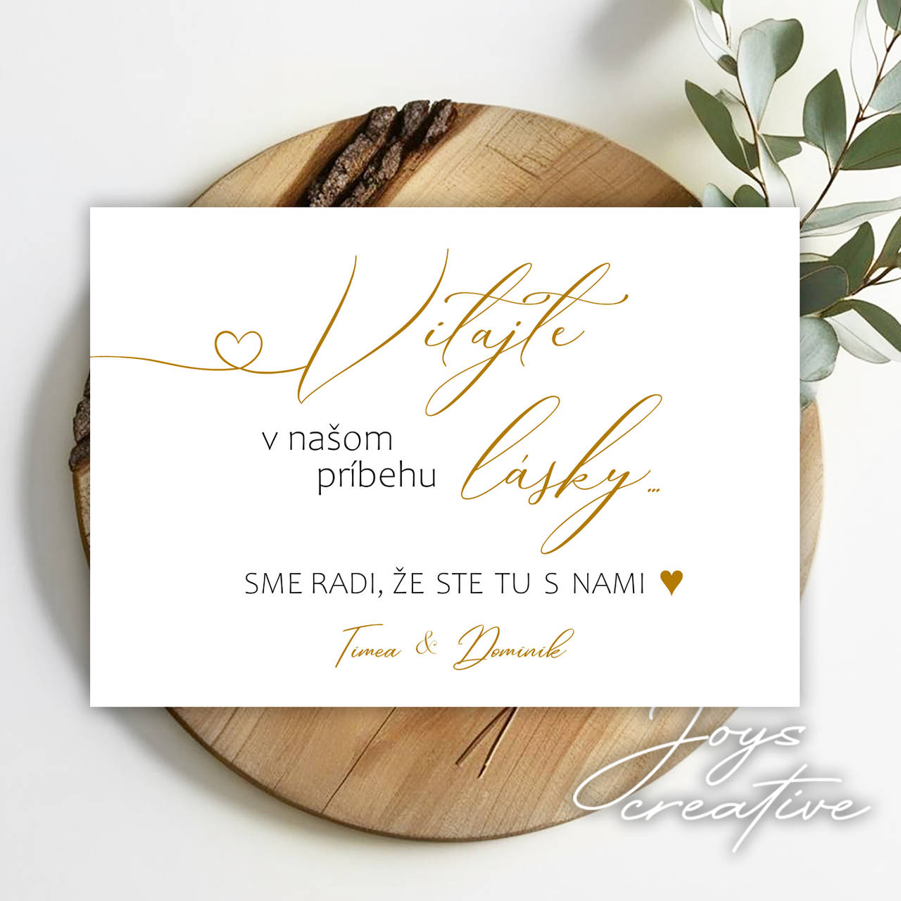 Karta/plagát na svadbu vitajte v našom príbehu lásky B19 (verzia 1)