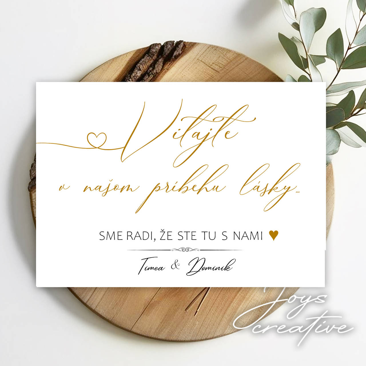 Karta/plagát na svadbu vitajte v našom príbehu lásky B19 (verzia 2)