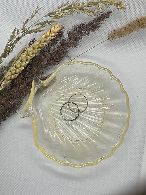 Nádoby - Živicová miska “Mušľa” (Priehľadná) - 17226884_