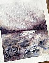 Obrazy - Akvarel - Silence over the lake - 17227939_