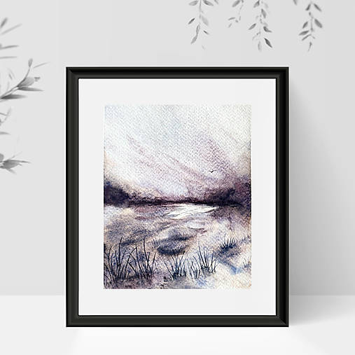 Obrazy - Akvarel - Silence over the lake - 17227934_