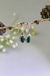 Náušnice - náušnice malachit - v striebre - 17229119_