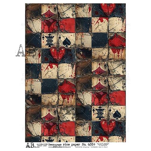 Papier - Ryžový papier 6559 AB/ A4 - 17232911_