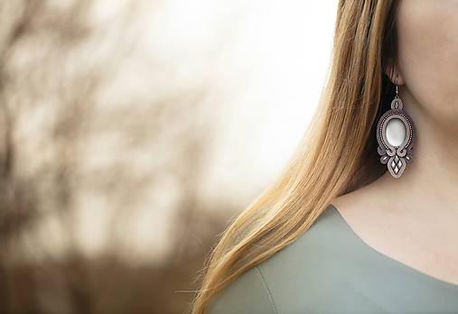 Náušnice - Shades of gray - soutache earring - ručne šité šujtášové náušnice - 17232658_