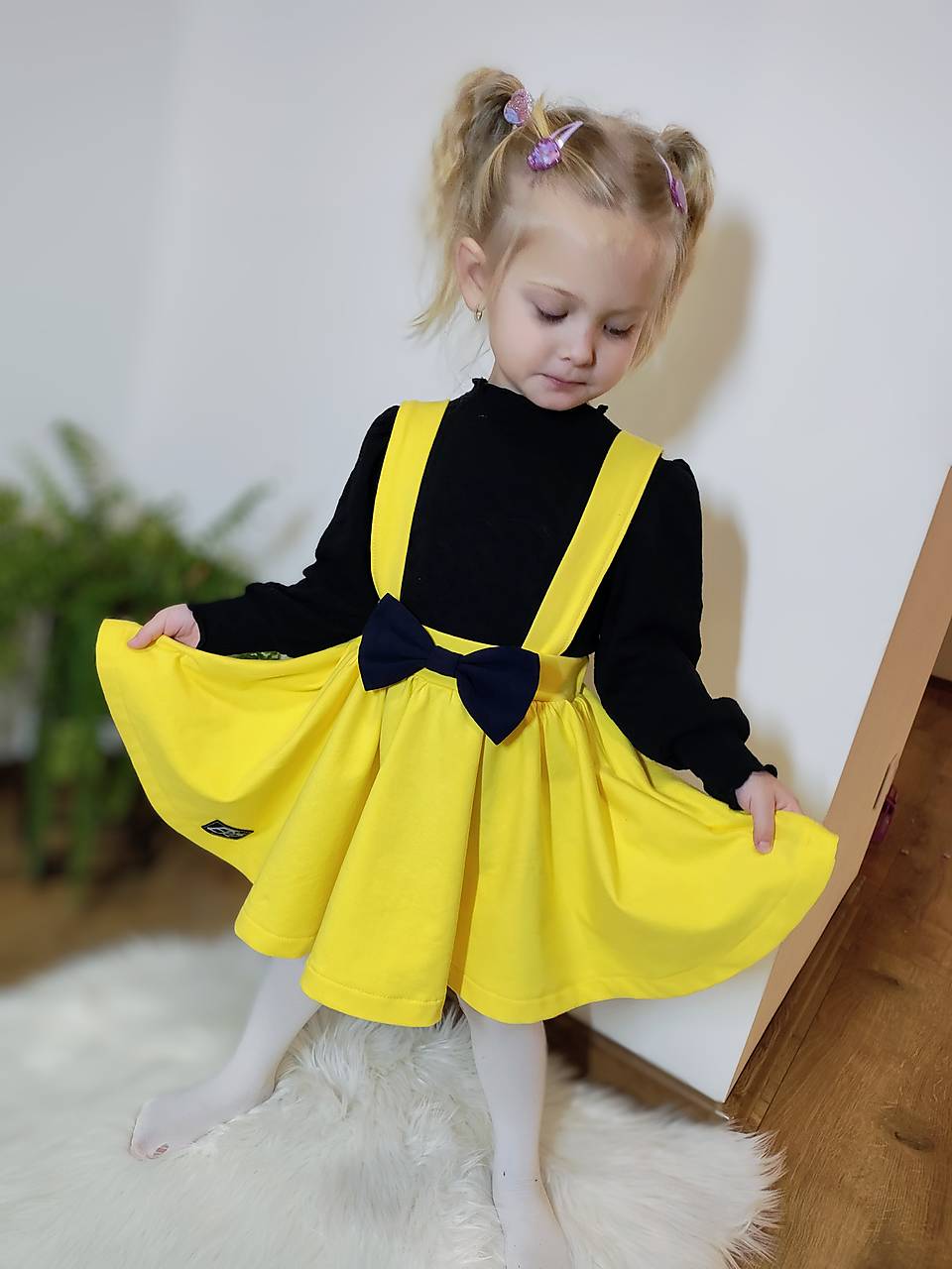 suknička na traky - ŽLTÁ