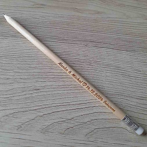 Darčeky pre svadobčanov - Ceruzka svadobná s gravírom - 17231751_