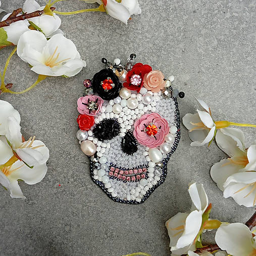 Brošne - Dia de Los Muertos Mascarade ... brož - 17235564_